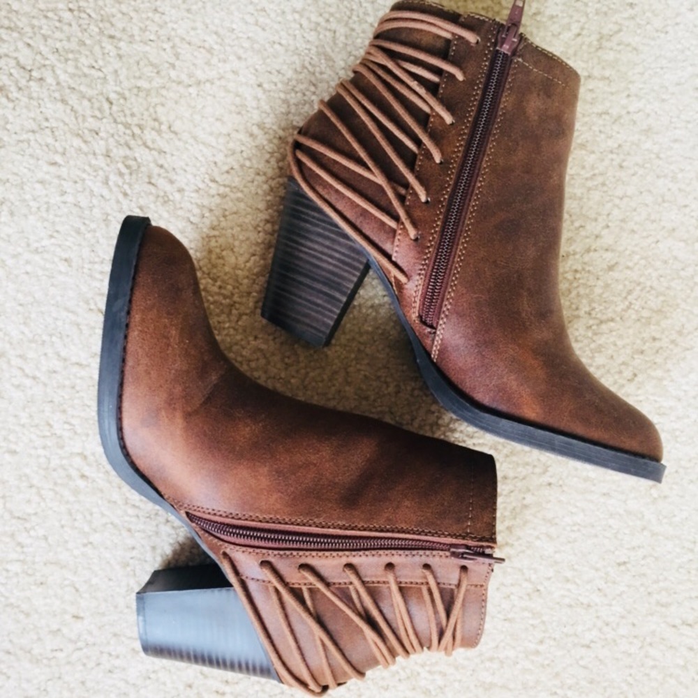 Candies Brown Booties (Size 9 US Women’s)